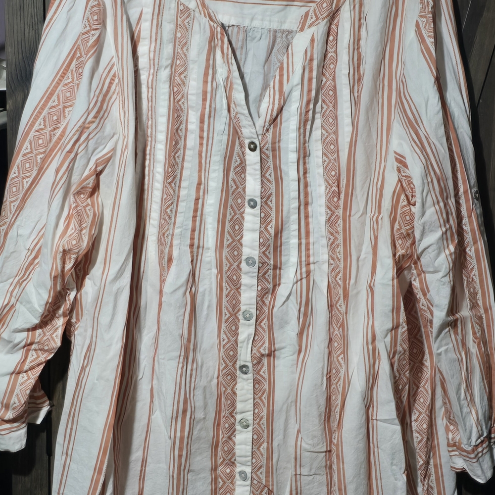 Roaman's Orange and White Striped Shirt